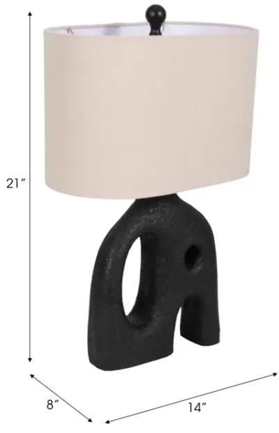 21" Open Cut-out Table Lamp, Black