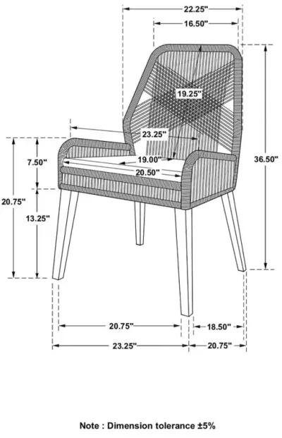 Adley Woven Back Side Chairs Grey (Set of 2)