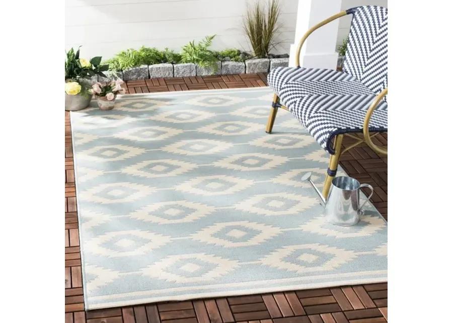 Safavieh BEACH HOUSE Collection BHS171L-4 Cream / Aqua 4' X 6'