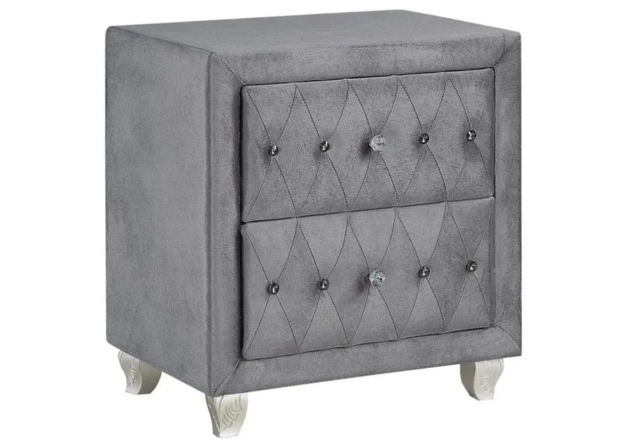 Deanna Upholstered Tufted Bedroom Set Grey