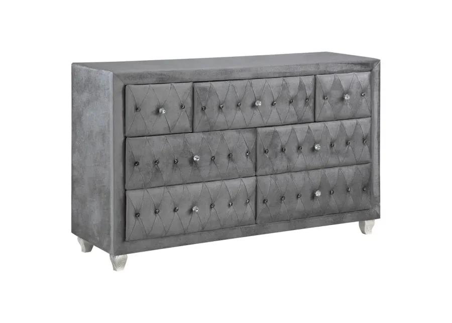 Deanna Upholstered Tufted Bedroom Set Grey