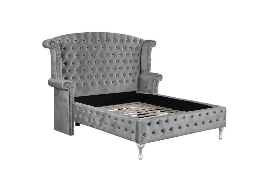 Deanna Upholstered Tufted Bedroom Set Grey