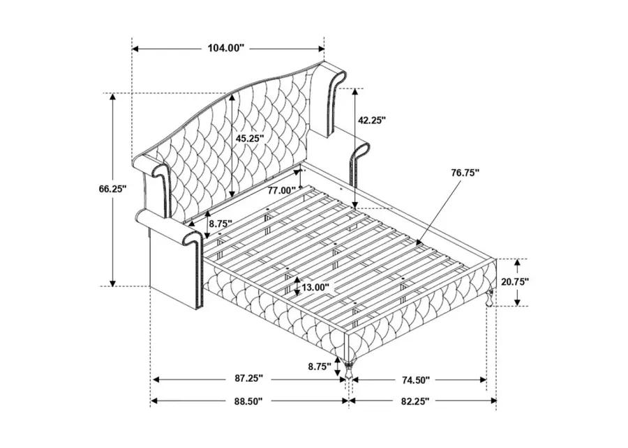 Deanna Upholstered Tufted Bedroom Set Grey