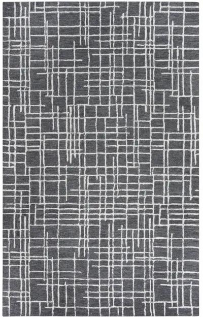 Jazz Charcoal Geometric Wool/Tencel 7'9" x 9'9" Rectangle Rug