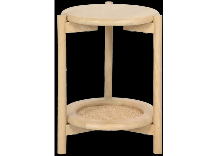 Wood/rattan, 19"h Side Table, Natural Kd