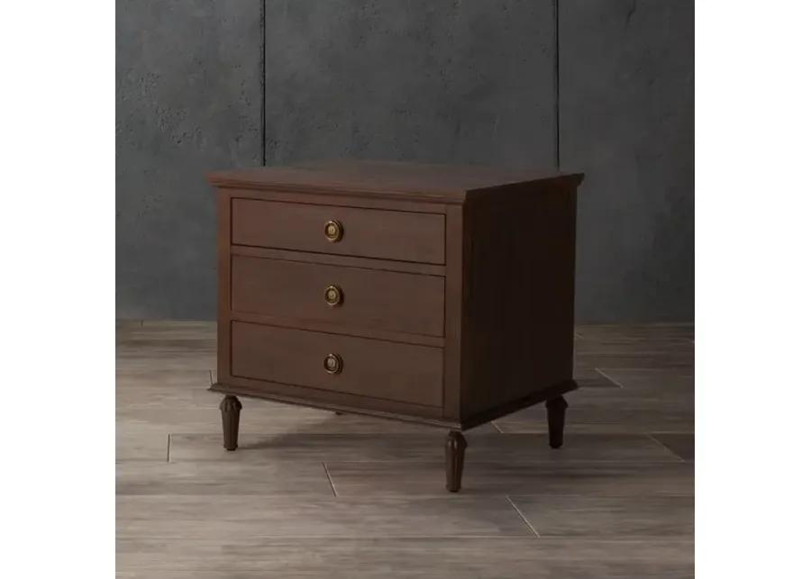 Lisabet 3 Drawer Wood Nightstand