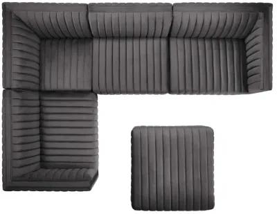 Conjure Channel Tufted Performance Velvet 5-Piece Sectional