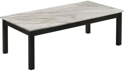 Bates Faux Marble 3-piece Occasional Table Set White and Black