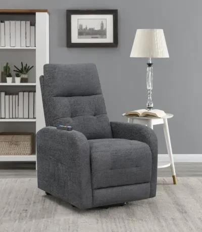 Howie Tufted Upholstered Power Lift Recliner Charcoal