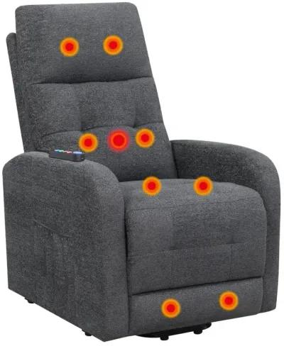 Howie Tufted Upholstered Power Lift Recliner Charcoal