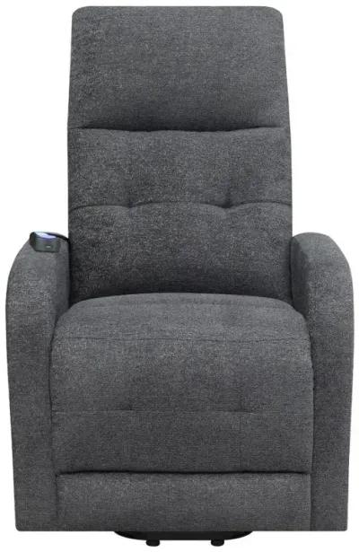 Howie Tufted Upholstered Power Lift Recliner Charcoal