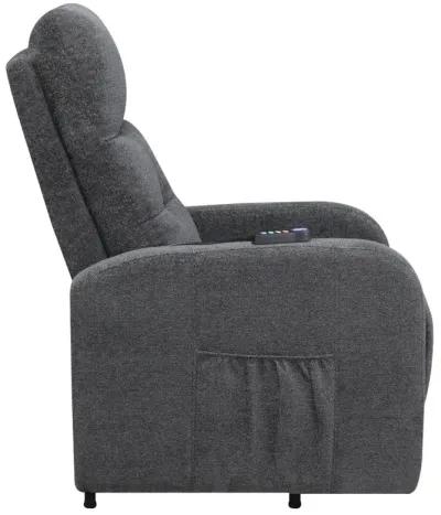 Howie Tufted Upholstered Power Lift Recliner Charcoal