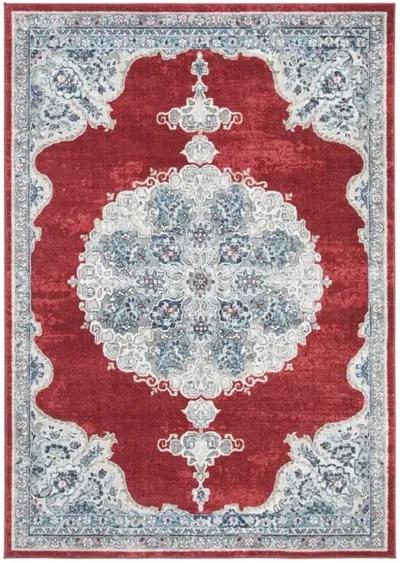 Brentwood 867 Red / Ivory 5' X 5' Square Square Powerloomed Rug