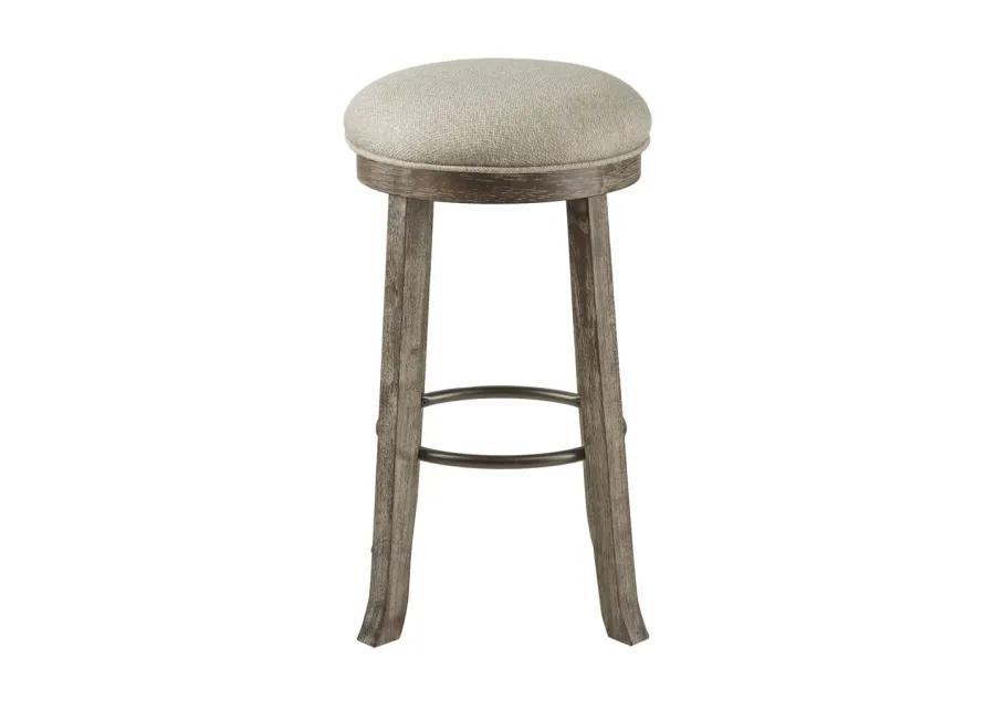 INK+IVY OAKTOWN Light Grey Backless Bar Stool with Swivel Seat