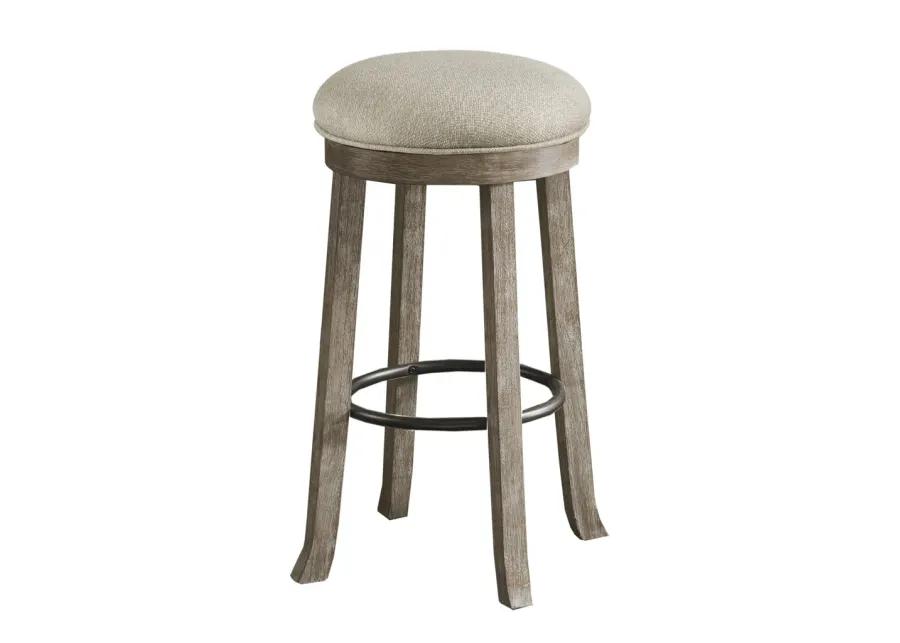 INK+IVY OAKTOWN Light Grey Backless Bar Stool with Swivel Seat