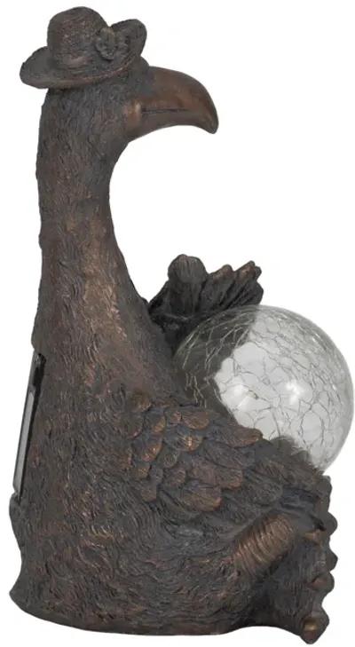 10" Flamingo With Solar Orb, Antique Copper