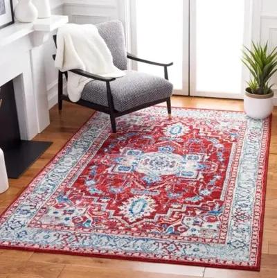 Brentwood 851 Red / Beige 4' X 6' Small Rectangle Powerloomed Rug