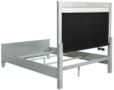 Gunnison Queen Panel Bed with LED Lighting Silver Metallic