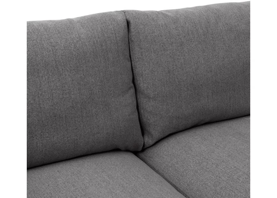 Serenity 79" Gray Fabric Sofa with Black Metal Legs