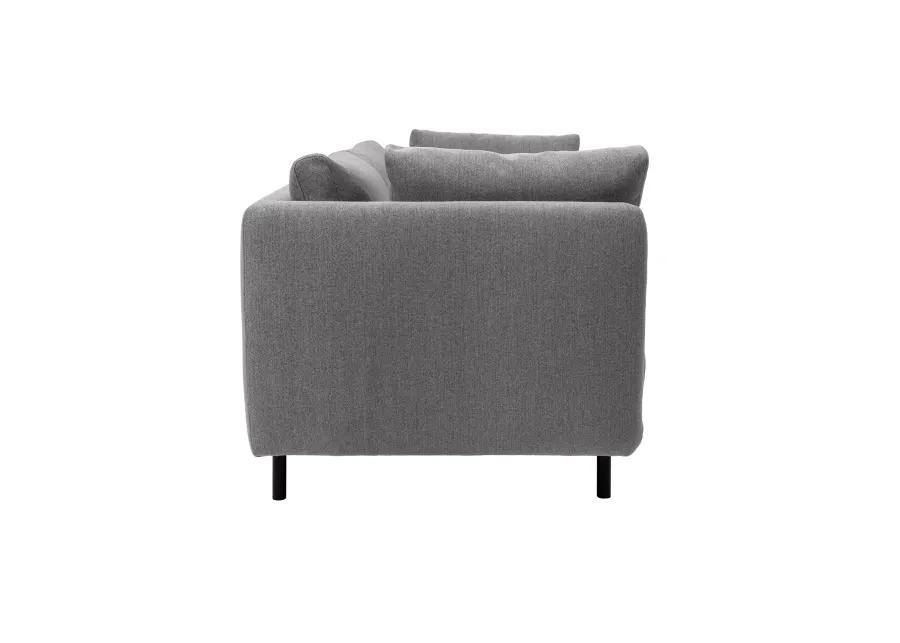 Serenity 79" Gray Fabric Sofa with Black Metal Legs