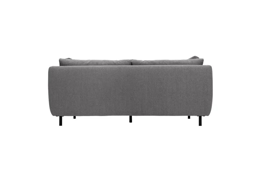 Serenity 79" Gray Fabric Sofa with Black Metal Legs