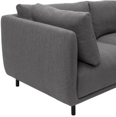 Serenity 79" Gray Fabric Sofa with Black Metal Legs