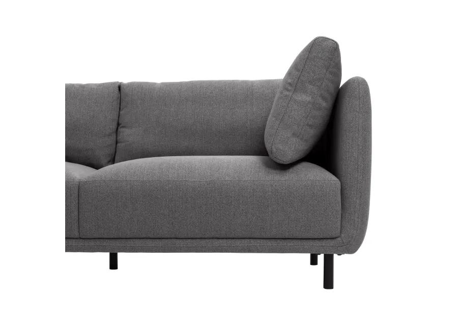 Serenity 79" Gray Fabric Sofa with Black Metal Legs