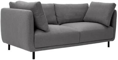 Serenity 79" Gray Fabric Sofa with Black Metal Legs