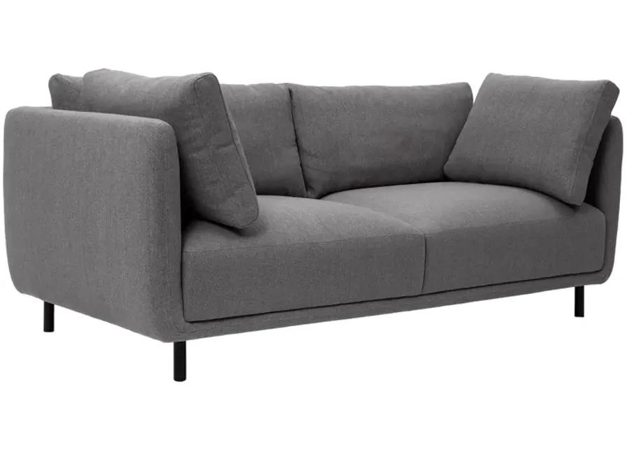 Serenity 79" Gray Fabric Sofa with Black Metal Legs