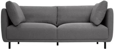 Serenity 79" Gray Fabric Sofa with Black Metal Legs