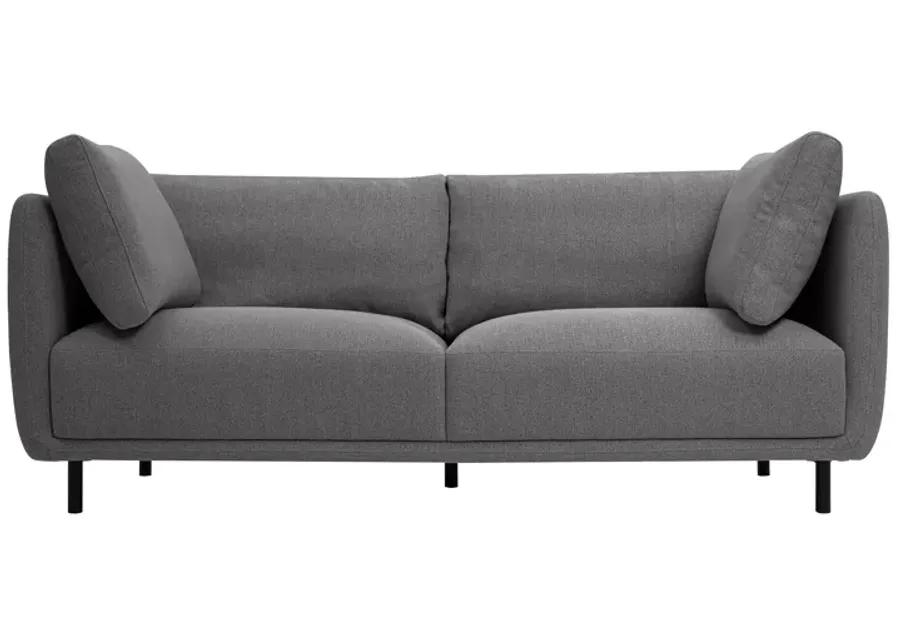 Serenity 79" Gray Fabric Sofa with Black Metal Legs