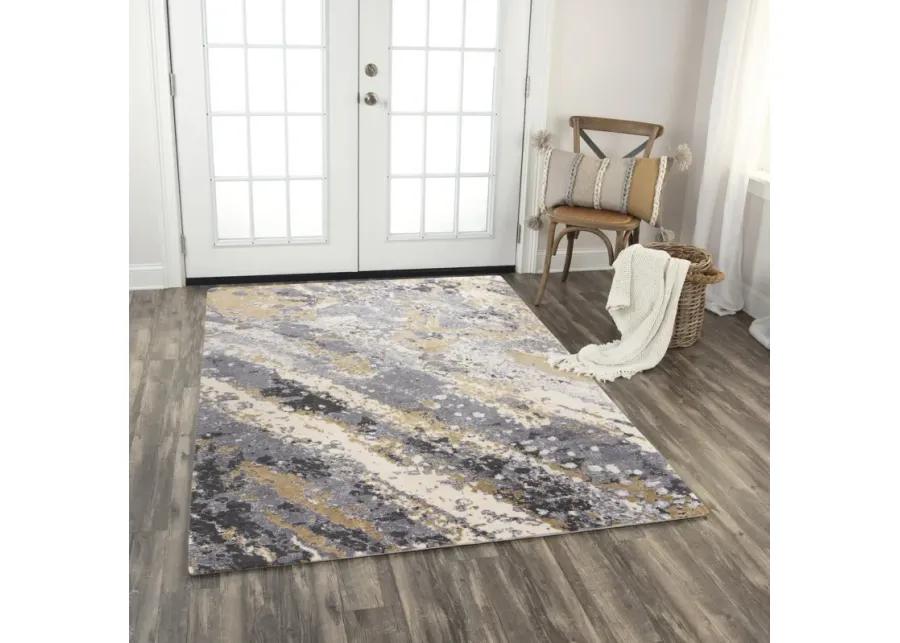 Bolero Gray/Multi Abstract NZ Wool/Tencel Blend 10' x 13' Rectangle Rug