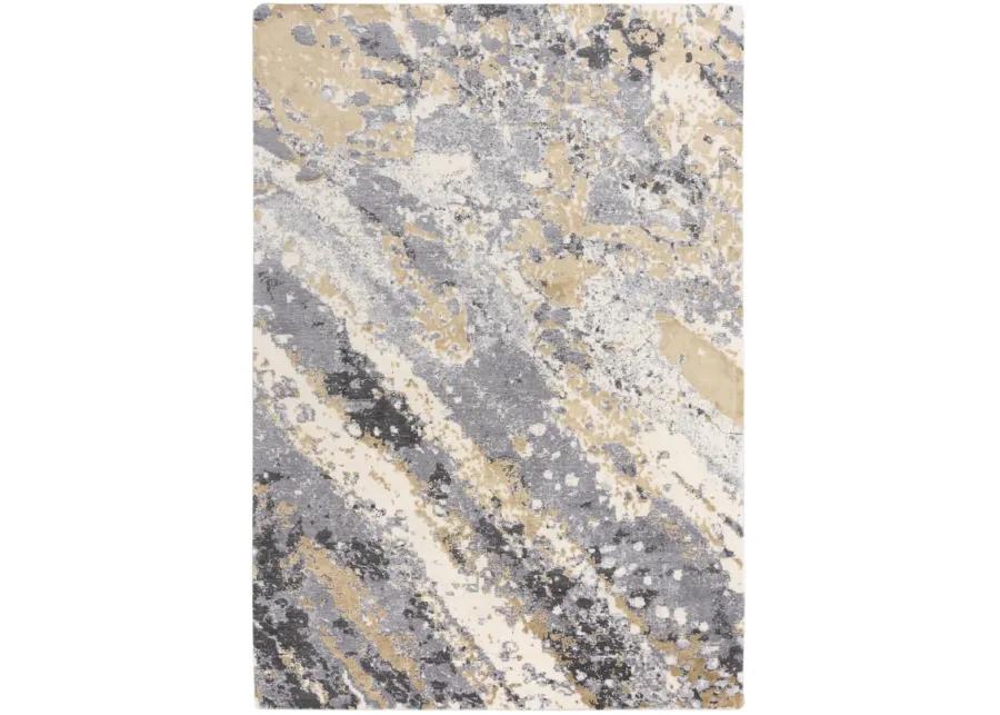 Bolero Gray/Multi Abstract NZ Wool/Tencel Blend 10' x 13' Rectangle Rug