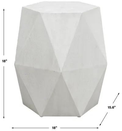 Volker White Geometric Accent Table