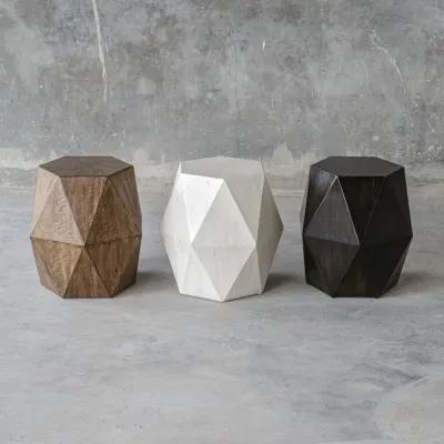 Volker White Geometric Accent Table