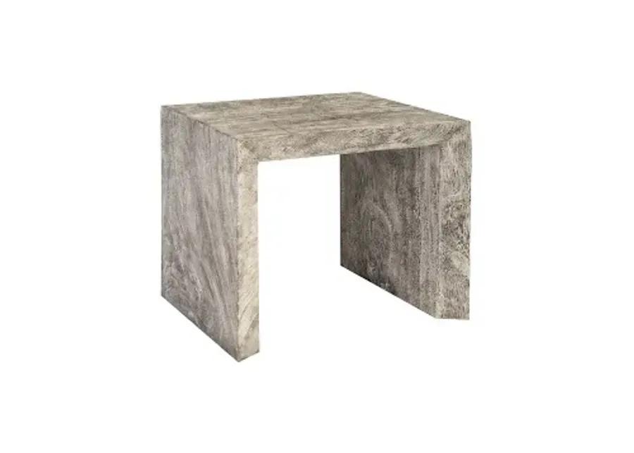 waterfall side table, gray stone