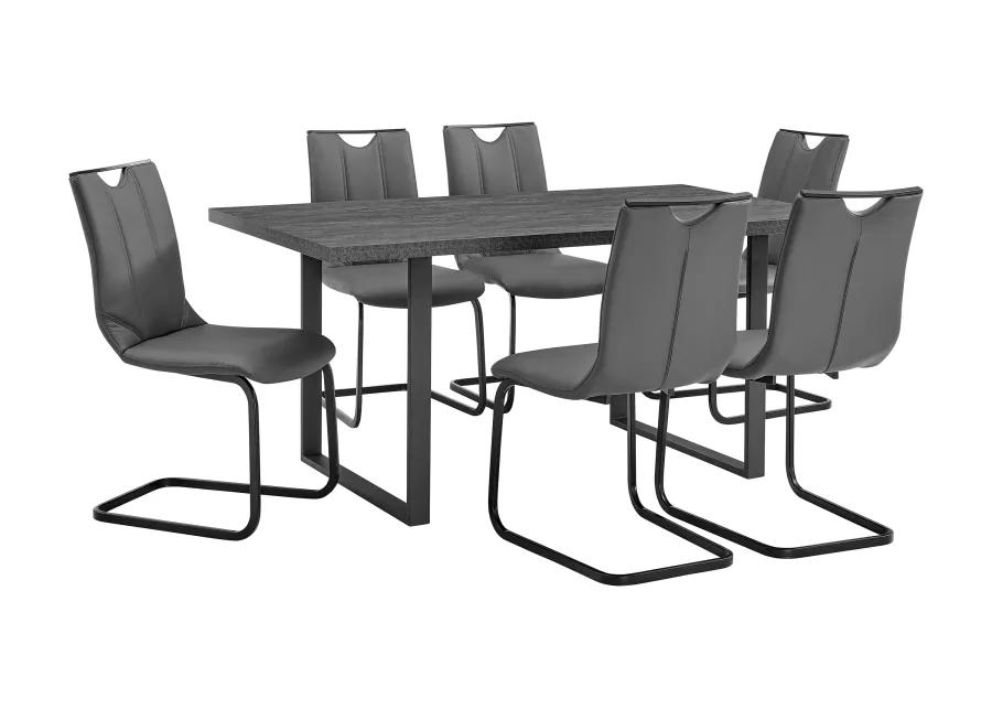 Fenton and Gray Pacific 7 Piece Modern Rectangular Dining Set