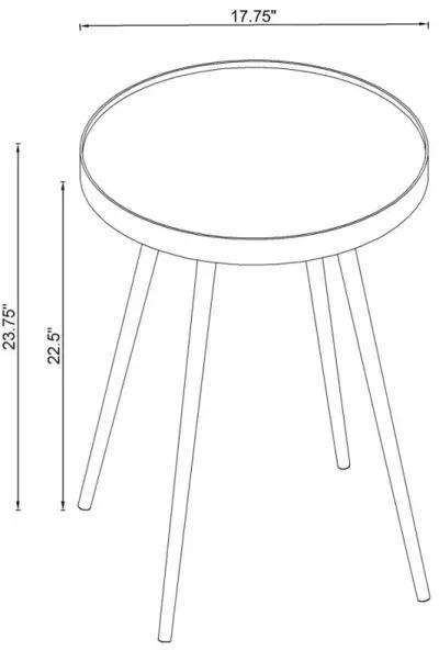 Kaelyn Round Mirror Top End Table Chrome