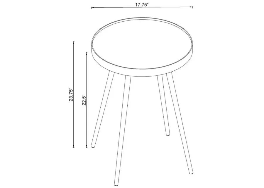 Kaelyn Round Mirror Top End Table Chrome