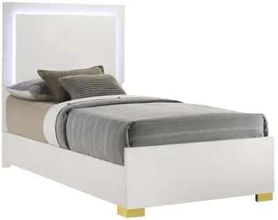 Marceline Twin Bed with LED Headboard White