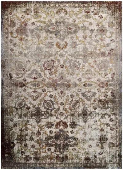 Success Kaede Distressed Vintage Floral Moroccan Trellis 8x10 Area Rug