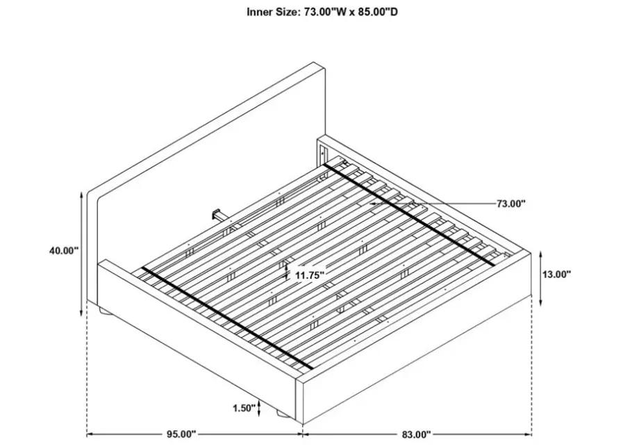 Gregory Upholstered Platform Bed Graphite