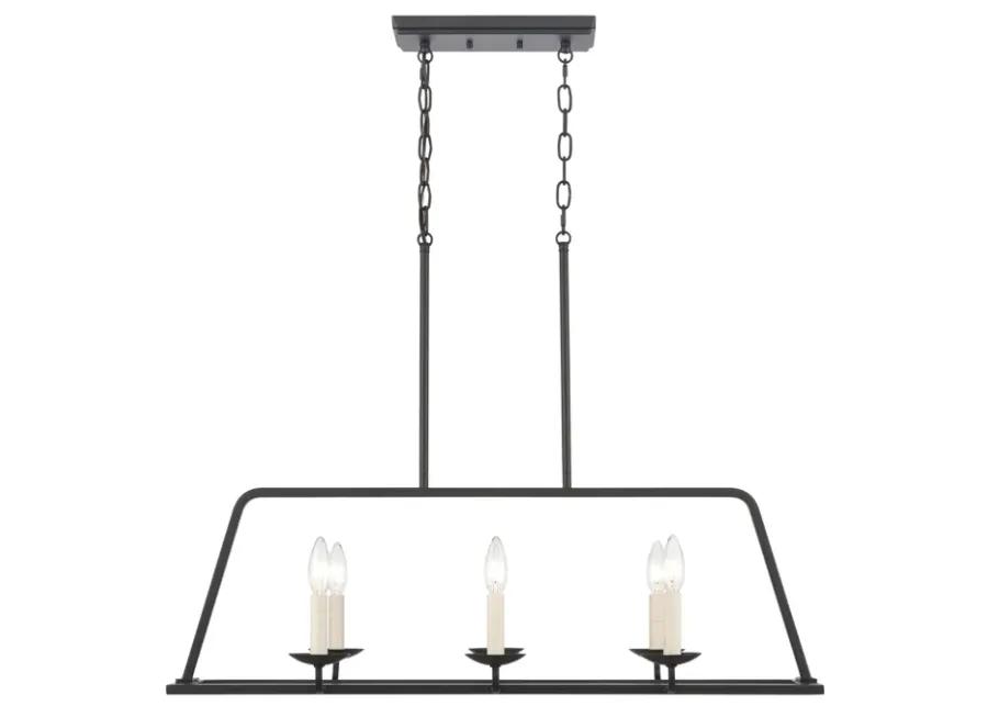 Ellisville 34'' Wide 6-Light Chandelier - Matte Black