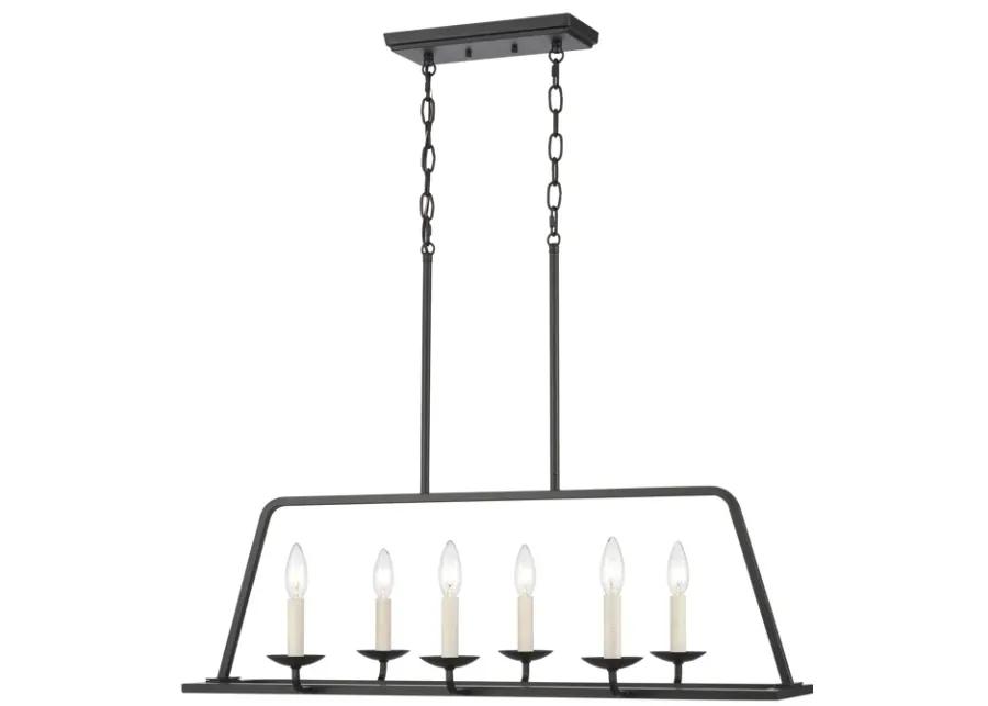 Ellisville 34'' Wide 6-Light Chandelier - Matte Black