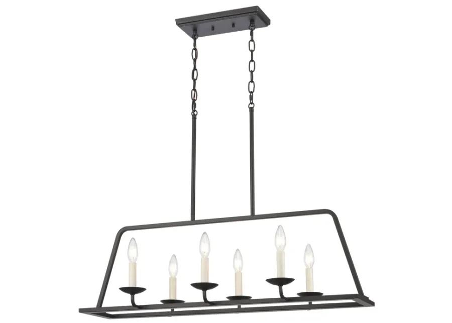 Ellisville 34'' Wide 6-Light Chandelier - Matte Black