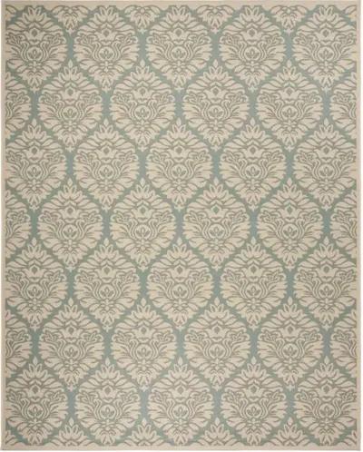 LINDEN 135 Collection LND135K-8 Aqua / Cream 8' X 10'