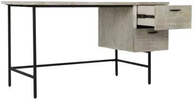 Industrial 2 Drawer Desk White by Kosas Home