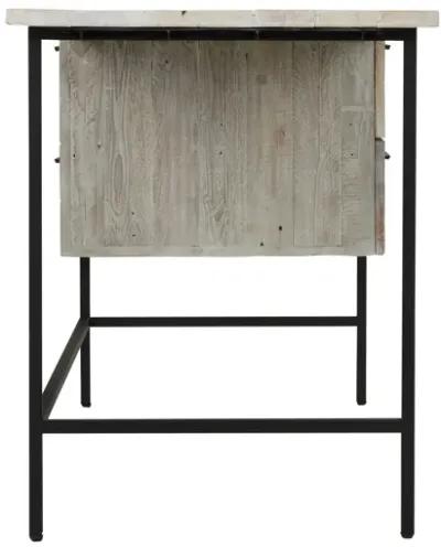 Industrial 2 Drawer Desk White by Kosas Home