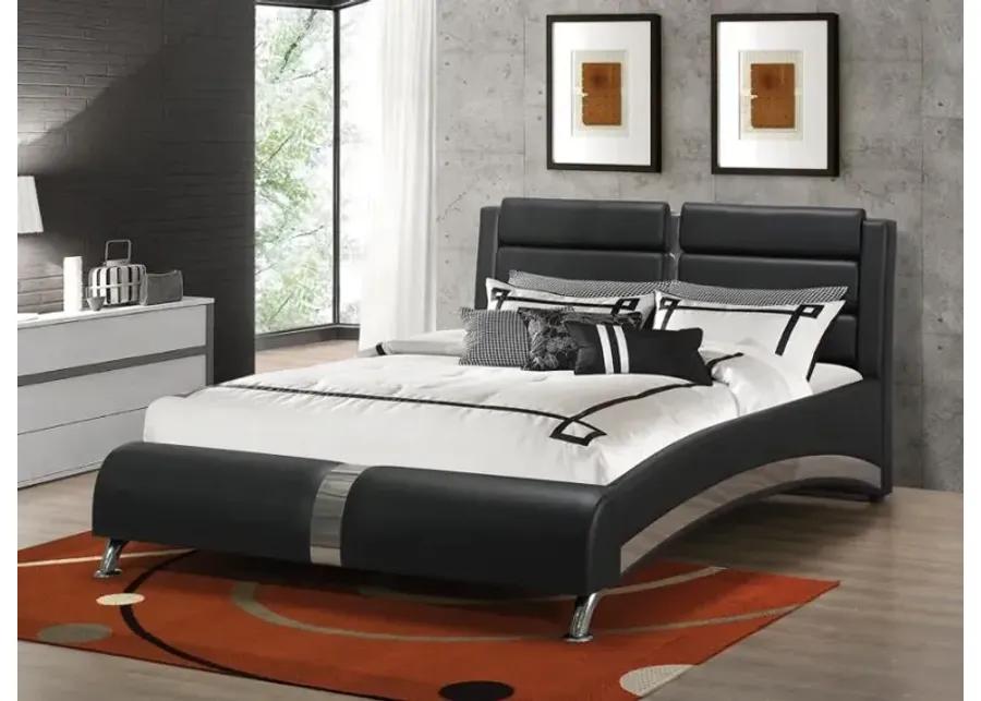 Jeremaine Queen Upholstered Bed Black