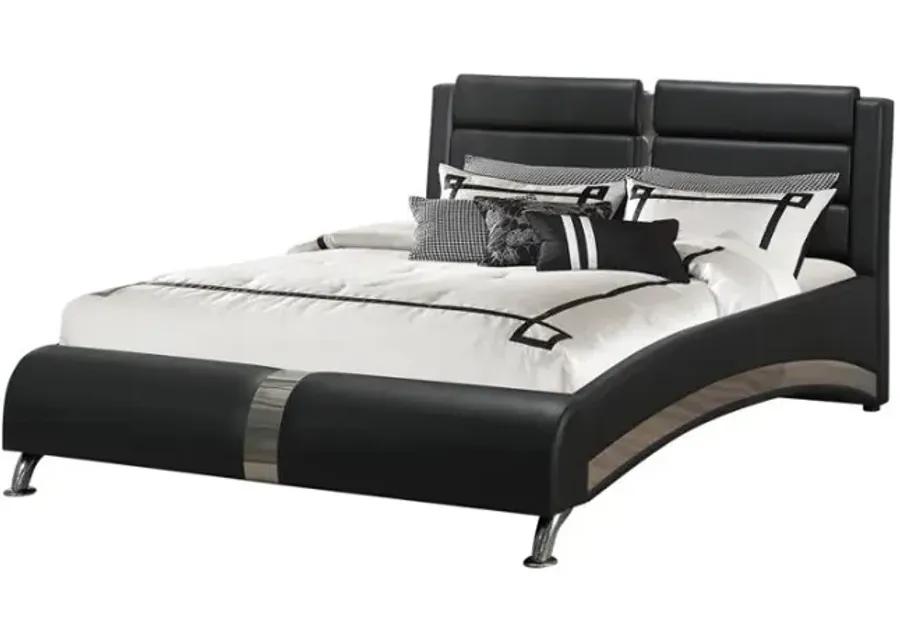 Jeremaine Queen Upholstered Bed Black